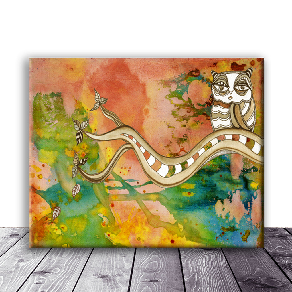 Art Print on Canvas &#39;Surreal Owl 02&#39;