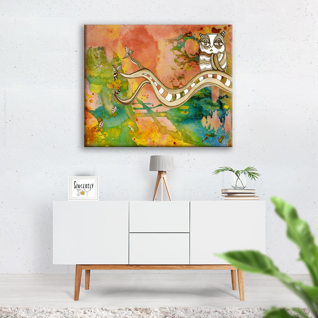 Art Print on Canvas &#39;Surreal Owl 02&#39;