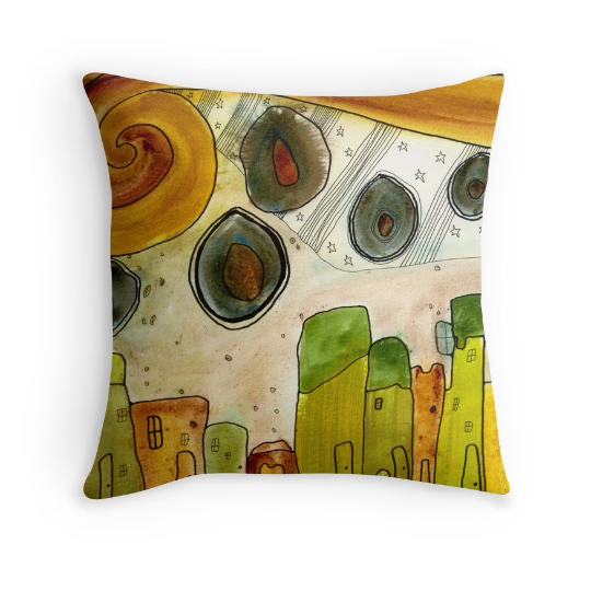 Outdoor Pillow Cushion &quot;City Life&quot;