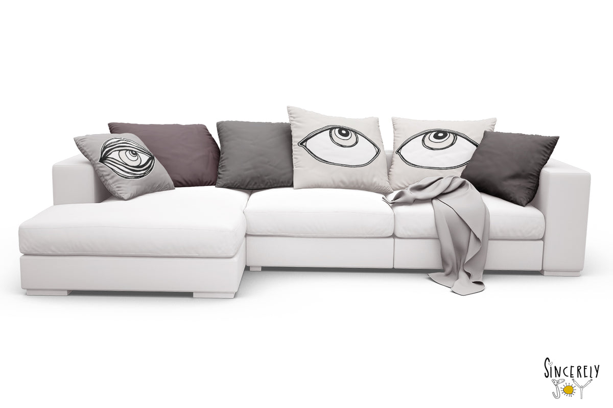 &#39;EYE SEE YOU 04&#39; REVERSIBLE Suede Pillow (2 PILLOWS IN ONE!)