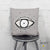 'EYE SEE YOU 01' in gray REVERSIBLE Suede Pillow (2 PILLOWS IN ONE!)