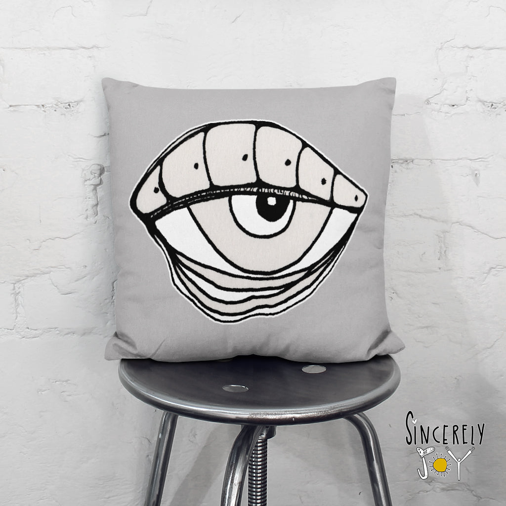 &#39;EYE SEE YOU 02&#39; REVERSIBLE Suede Pillow (2 PILLOWS IN ONE!)