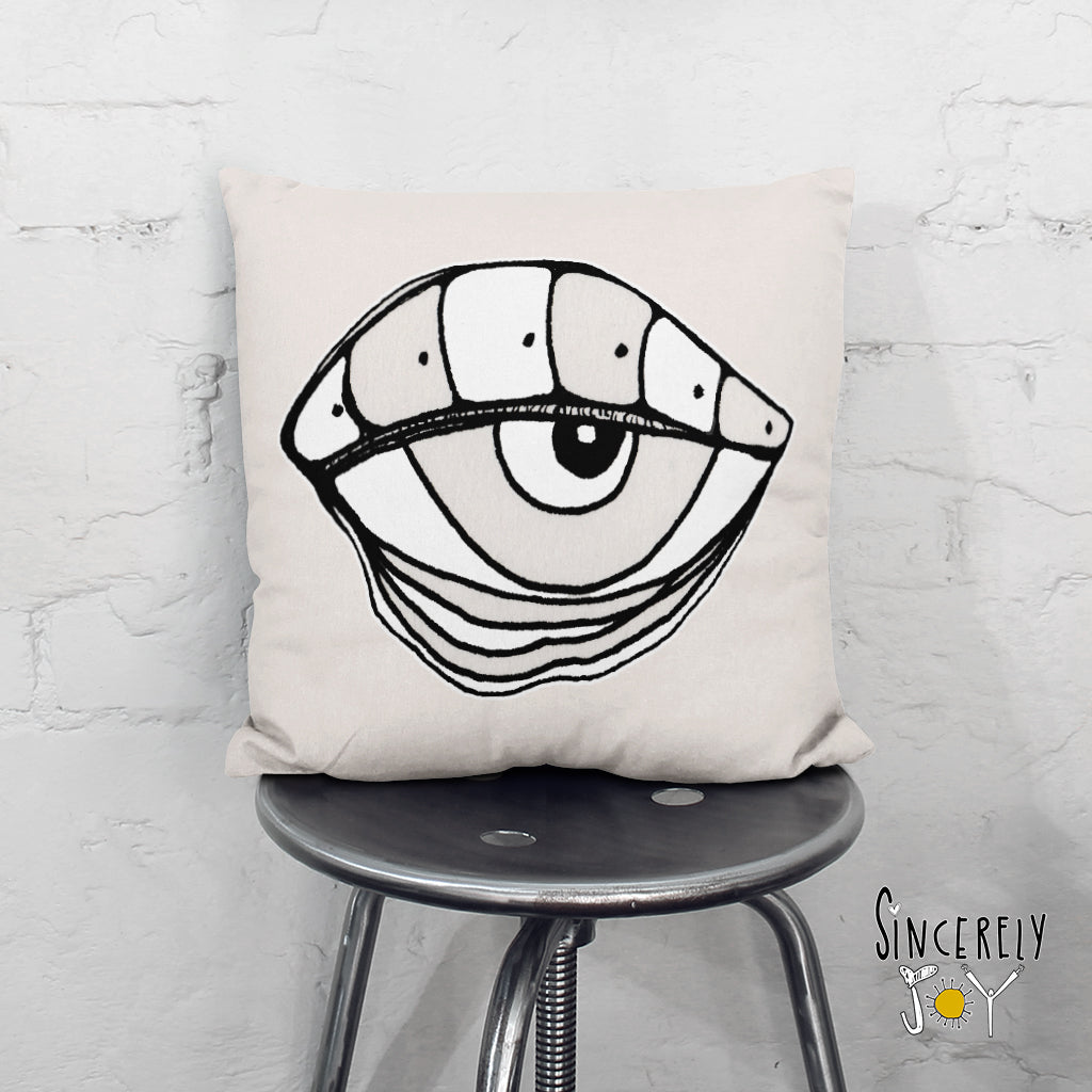 &#39;EYE SEE YOU 02&#39; REVERSIBLE Suede Pillow (2 PILLOWS IN ONE!)