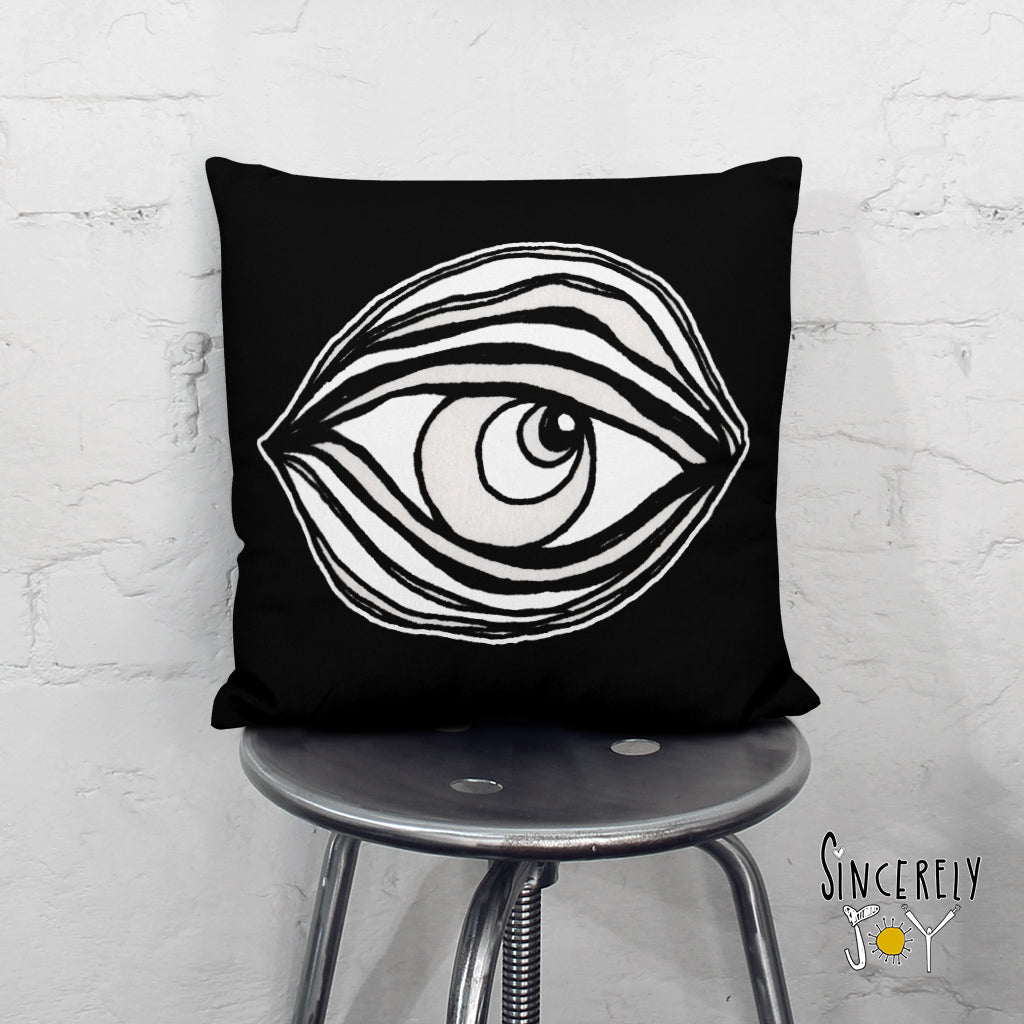 &#39;EYE SEE YOU 03&#39; REVERSIBLE Suede Pillow (2 PILLOWS IN ONE!)