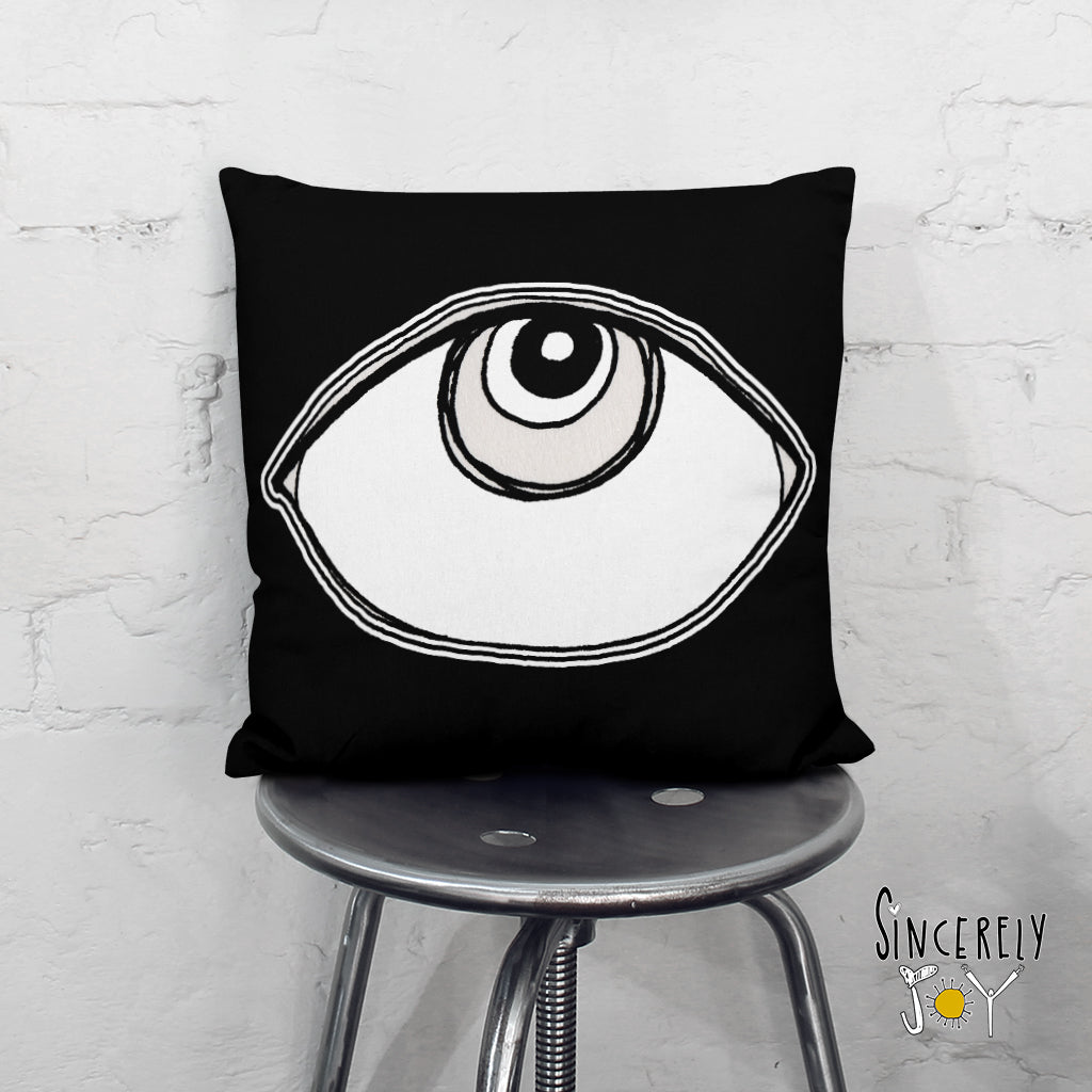 &#39;EYE SEE YOU 04&#39; REVERSIBLE Suede Pillow (2 PILLOWS IN ONE!)