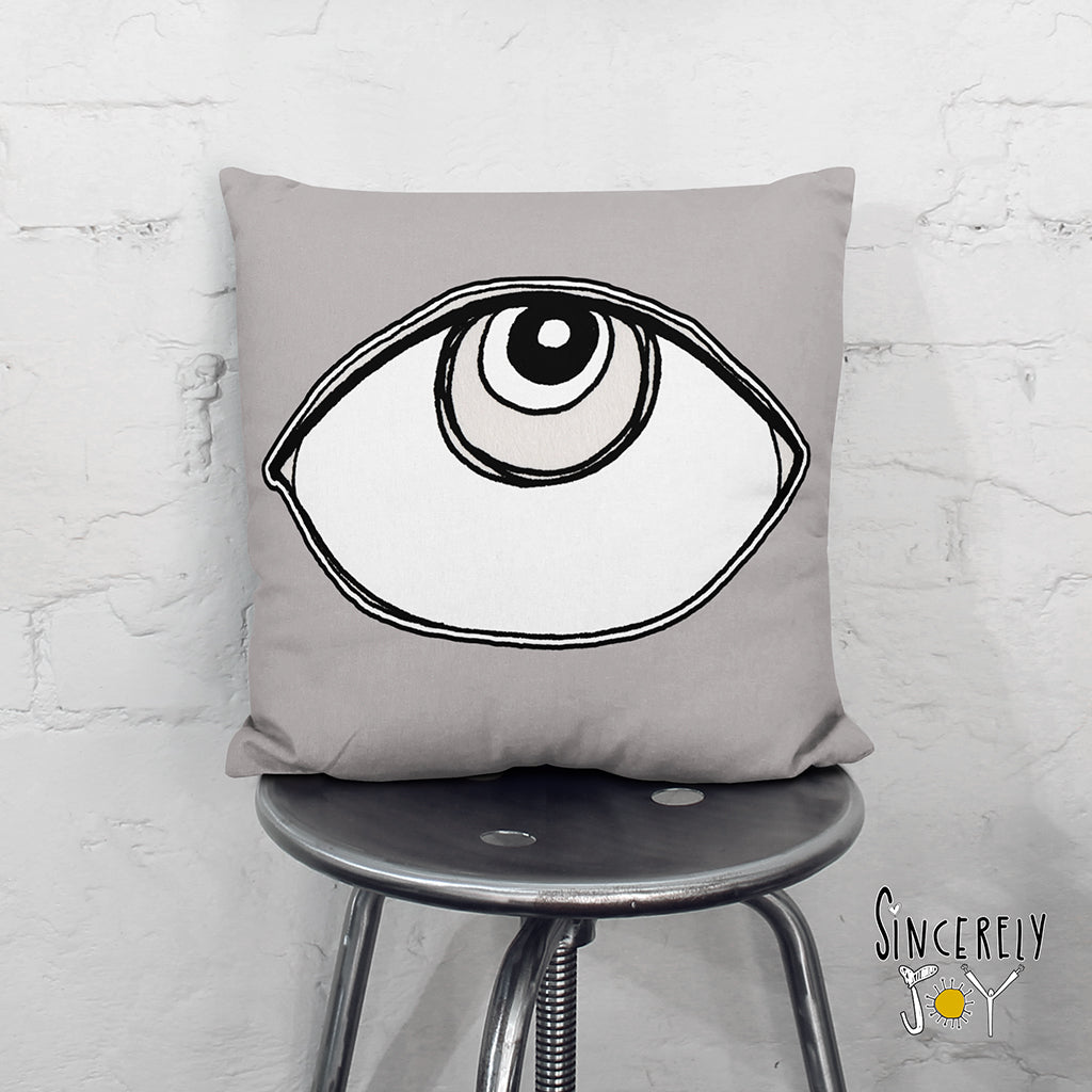 &#39;EYE SEE YOU 04&#39; REVERSIBLE Suede Pillow (2 PILLOWS IN ONE!)