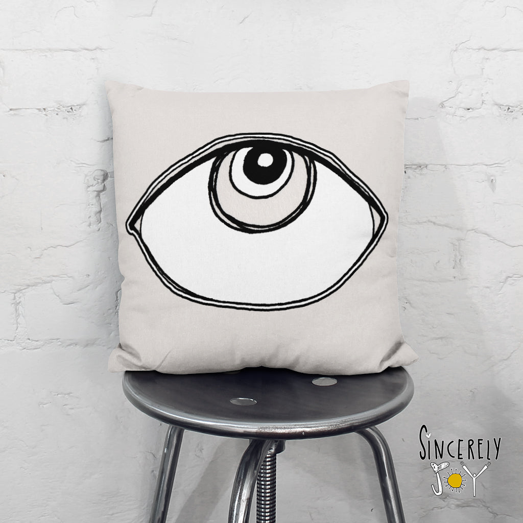 &#39;EYE SEE YOU 04&#39; REVERSIBLE Suede Pillow (2 PILLOWS IN ONE!)