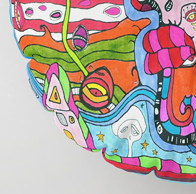 &#39;MULTI&#39; Colorful Psychedelic Floor / Meditation Cushion