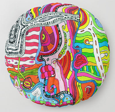 &#39;MULTI&#39; Colorful Psychedelic Floor / Meditation Cushion