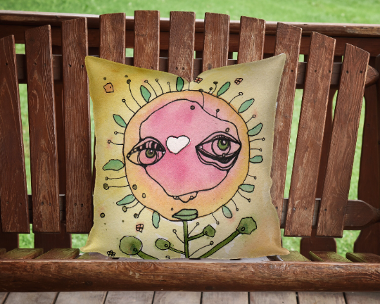 Outdoor Pillow Cushion &quot;Floral Sister&quot;