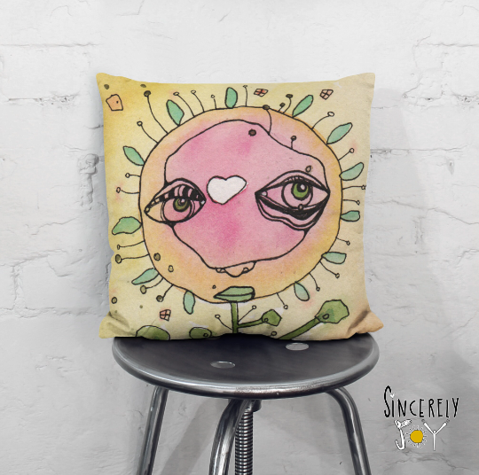 Outdoor Pillow Cushion &quot;Floral Sister&quot;