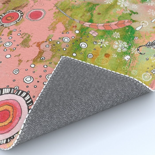 Area Rug &#39;Feathers Flowers Showers in Pink&#39;