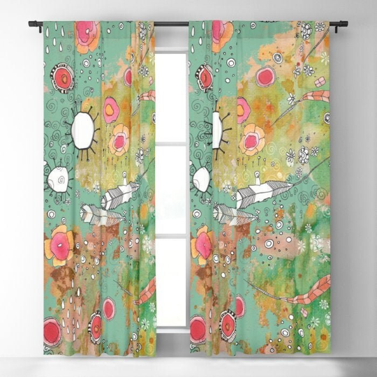 Window Curtains &quot;Feathers, Flowers, Showers 02&quot;