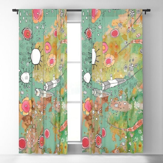 Window Curtains "Feathers, Flowers, Showers 02"