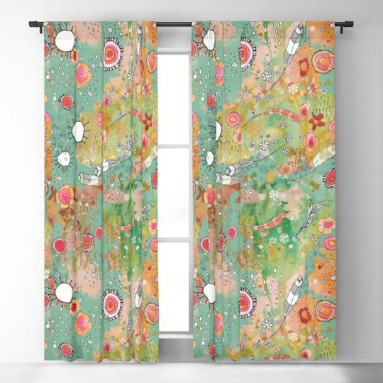 Window Curtains &quot;Feathers, Flowers, Showers&quot;