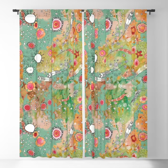 Window Curtains &quot;Feathers, Flowers, Showers&quot;