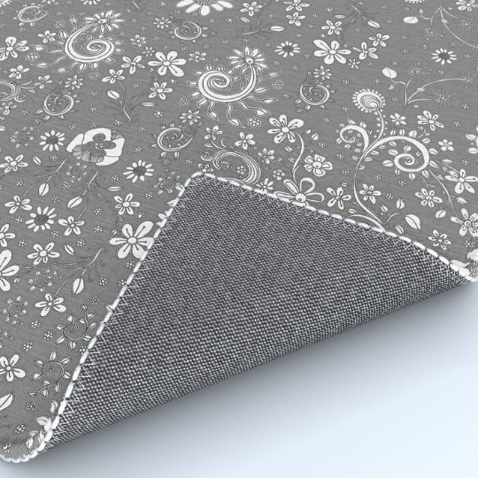 Area Rug &#39;Grey Birds of a Flower&#39;