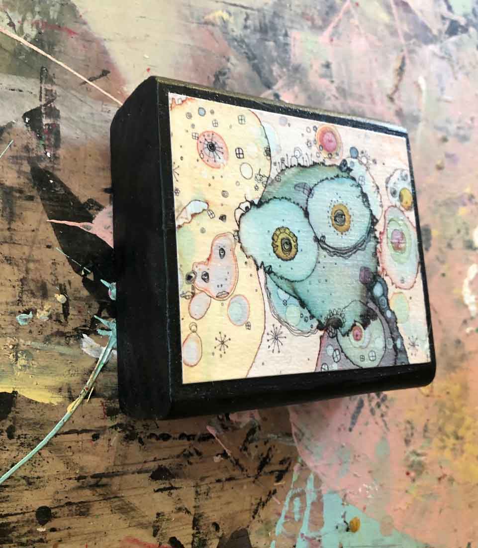 Handmade Wood Block Artist Print 'I See You'