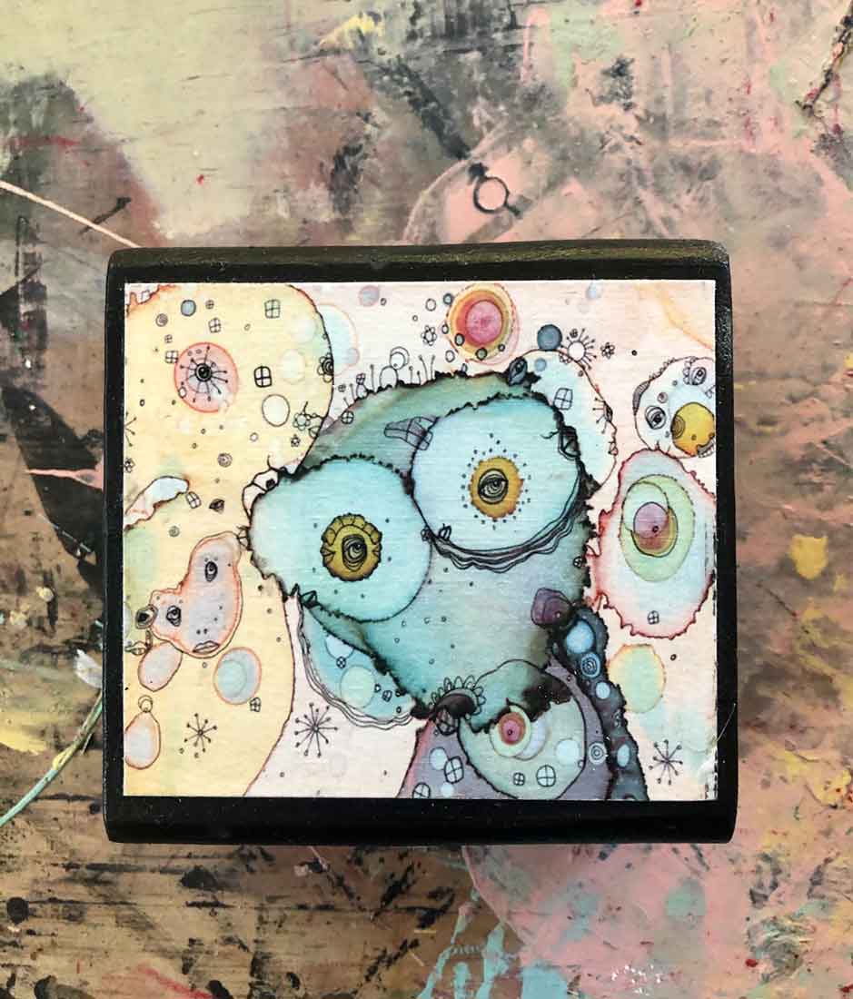 Handmade Wood Block Artist Print &#39;I See You&#39;