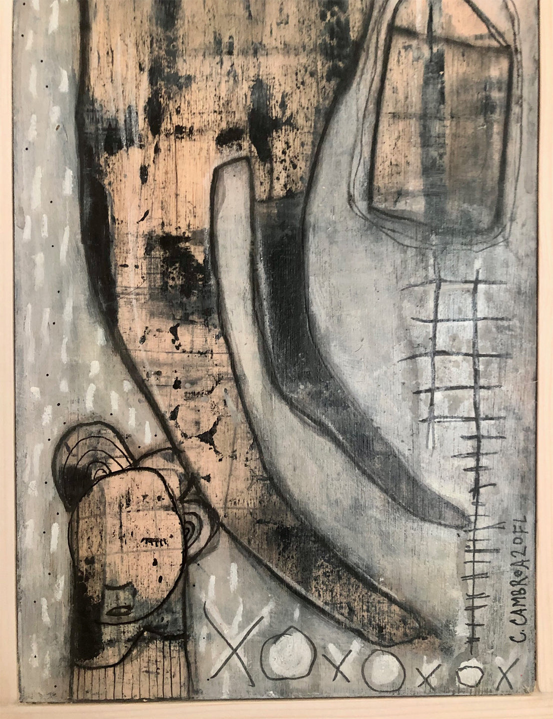 Original Mixed Media Fine Art on Wood &#39;He flew away&#39;