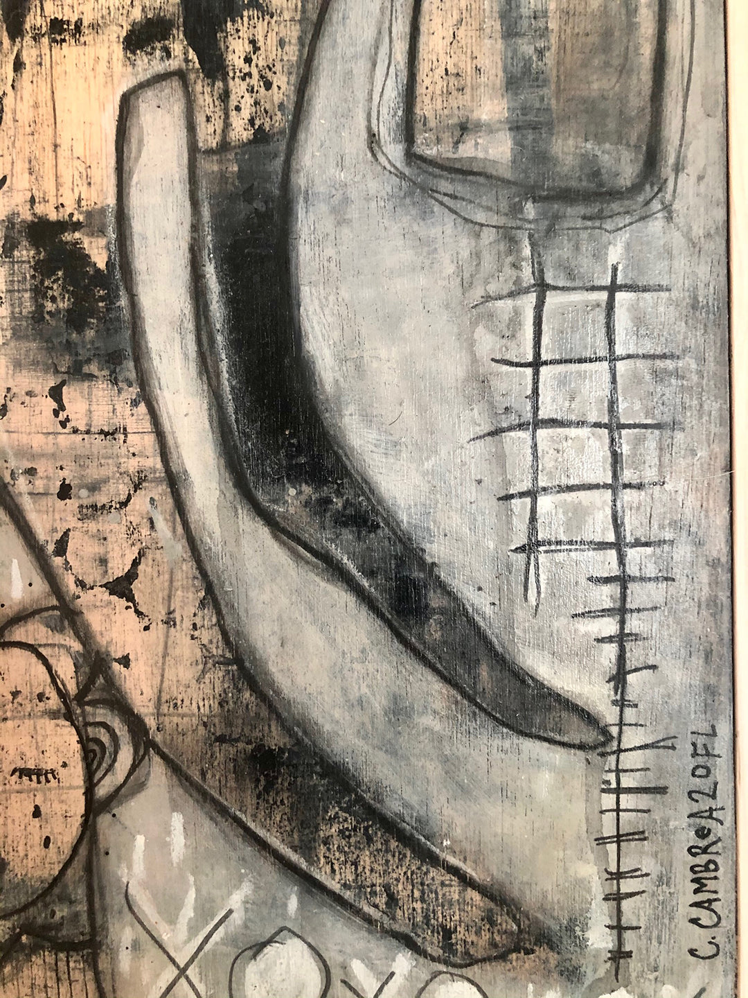 Original Mixed Media Fine Art on Wood &#39;He flew away&#39;