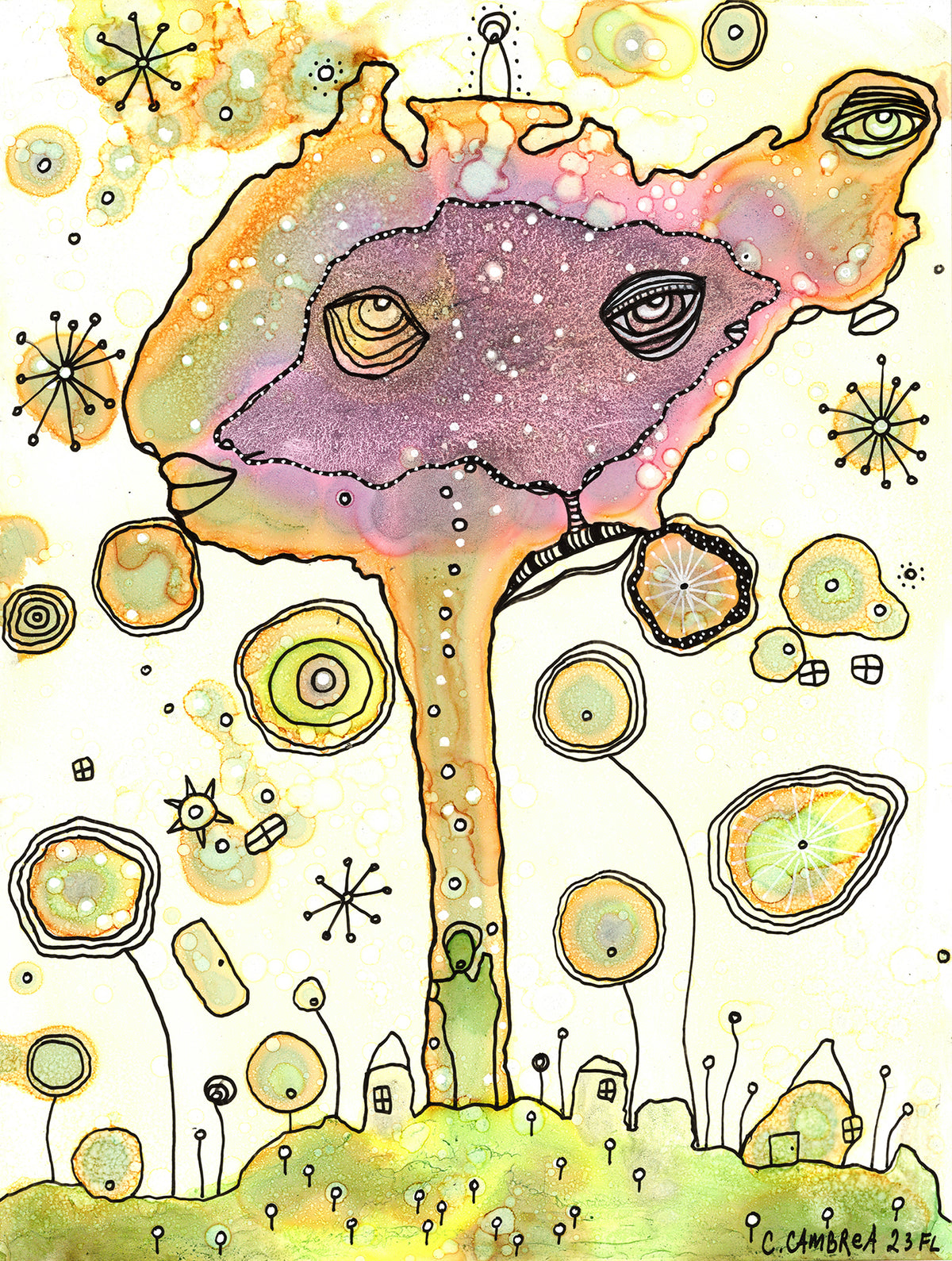 &quot;Hanging in the Garden&quot; Original art on paper