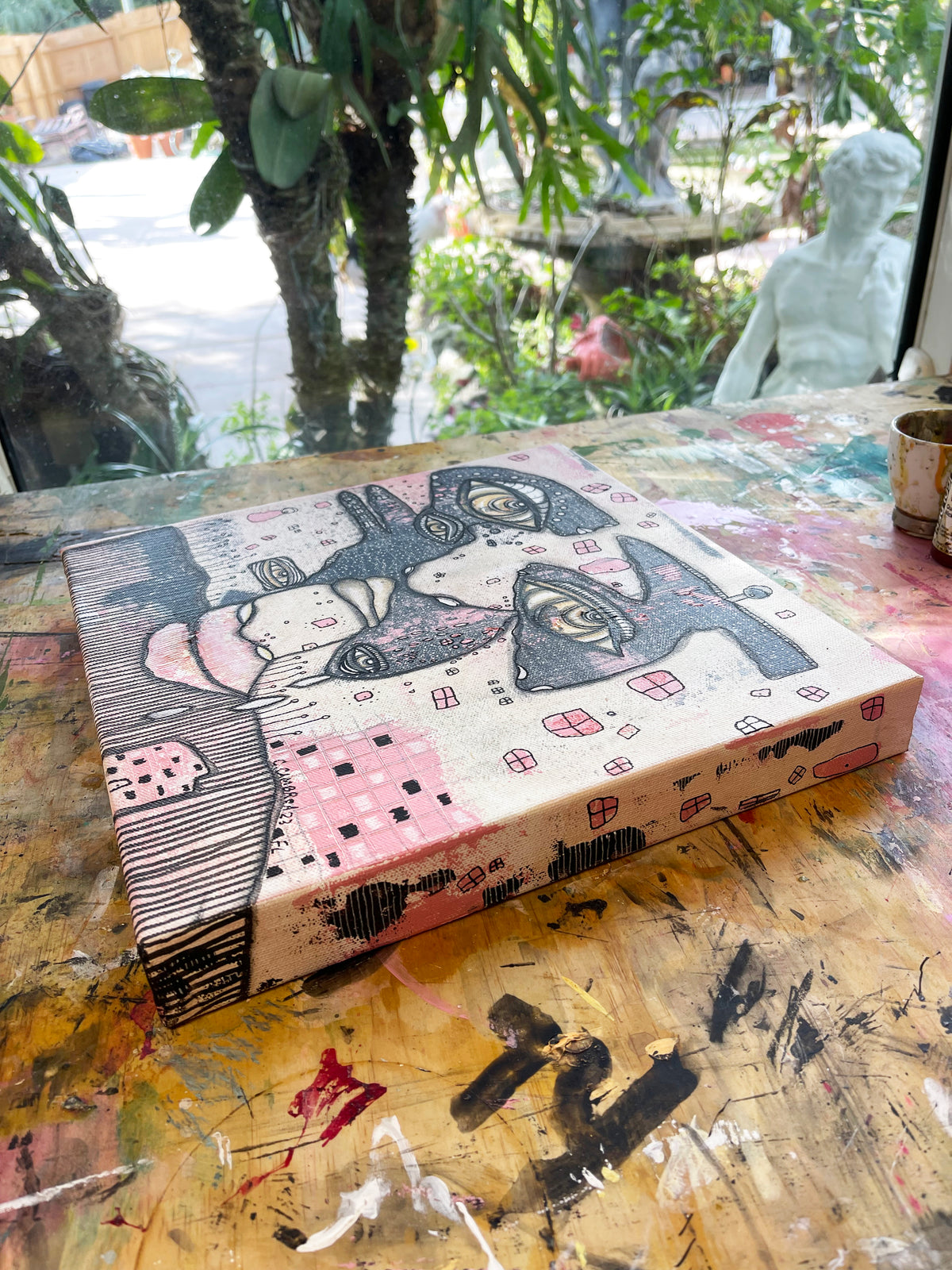 Original Fine Art on Canvas &#39;Patched Heart&#39;