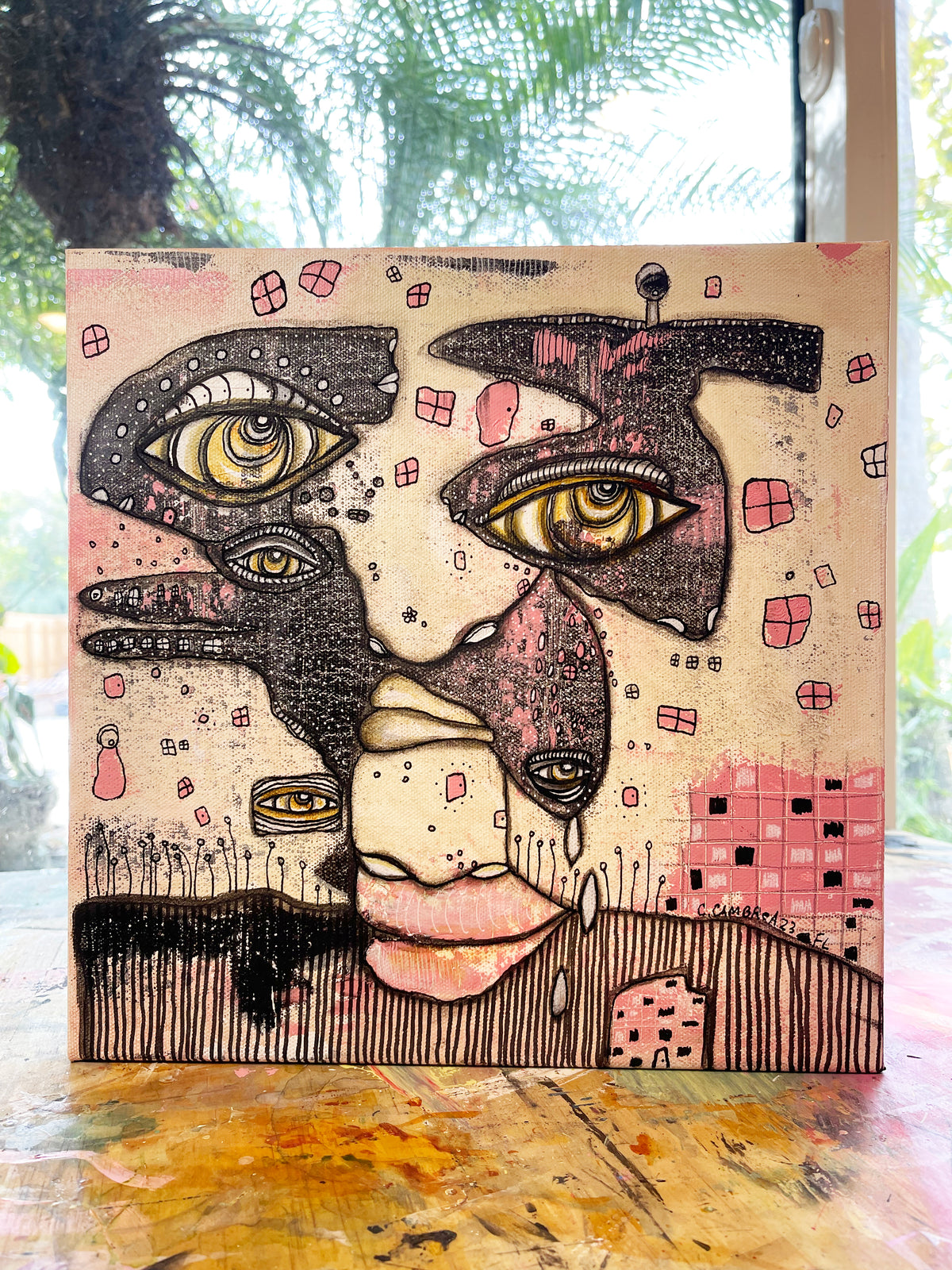 Original Fine Art on Canvas &#39;Patched Heart&#39;