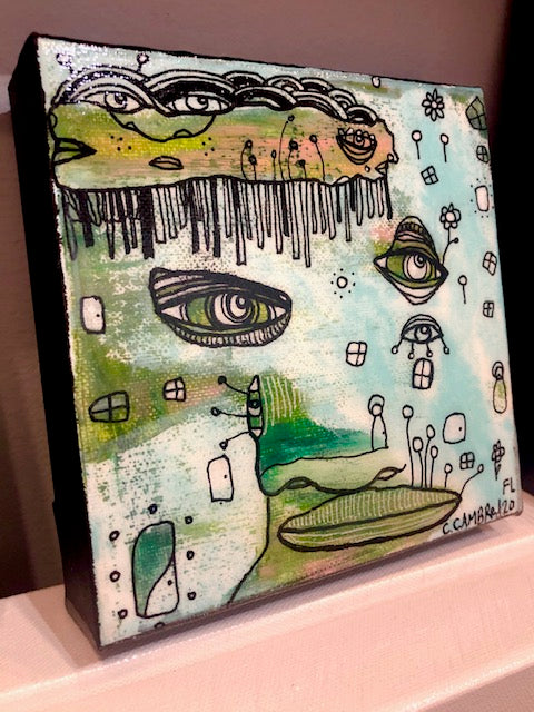 Original Fine Art on Canvas &#39;a black cloud is coming in&#39;