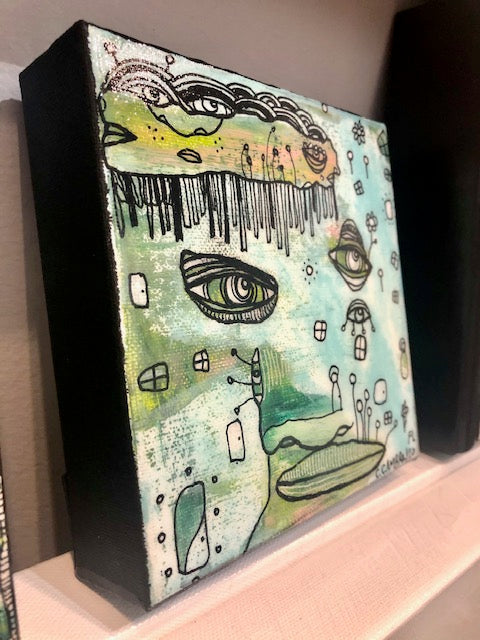 Original Fine Art on Canvas &#39;a black cloud is coming in&#39;