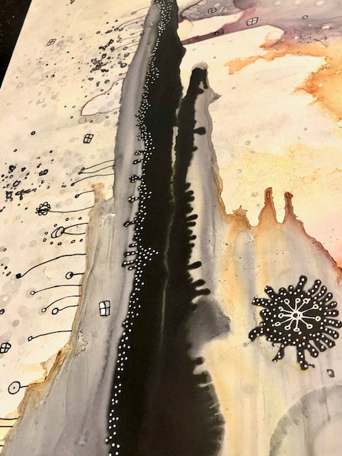 Original Abstract Fine Art &quot;Floating in the Organic City&quot;