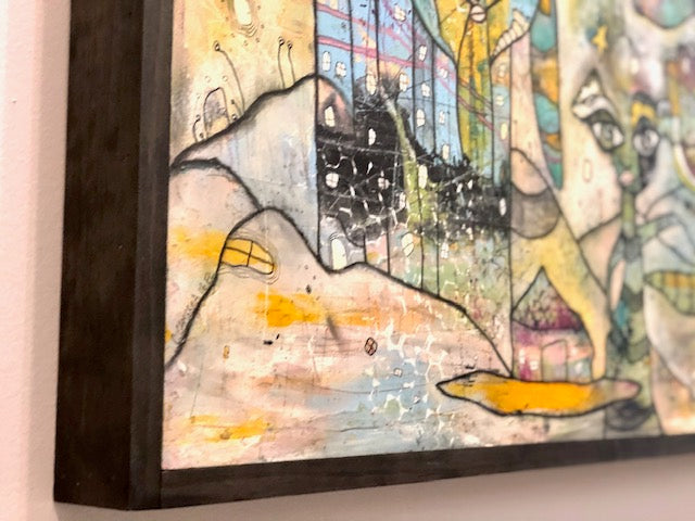 Original Abstract Fine Art &quot;Creatures in the city&quot;