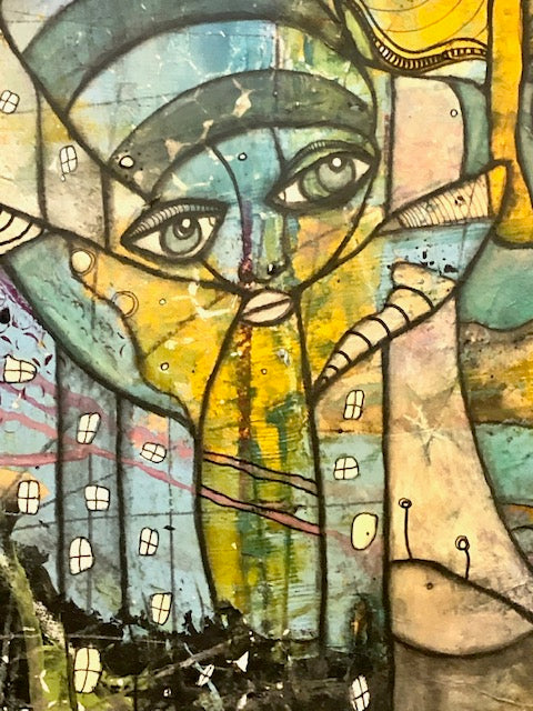 Original Abstract Fine Art &quot;Creatures in the city&quot;