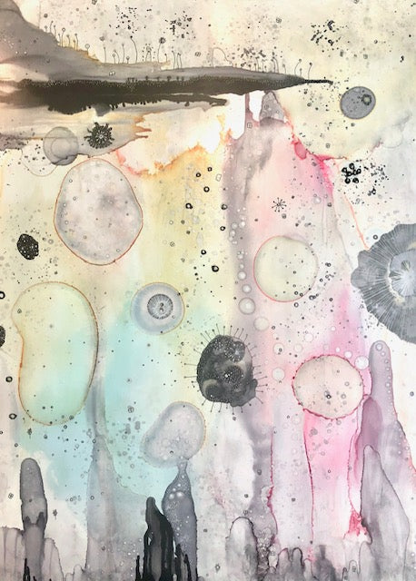 Original Abstract Fine Art &quot;Floating in the Organic City&quot;