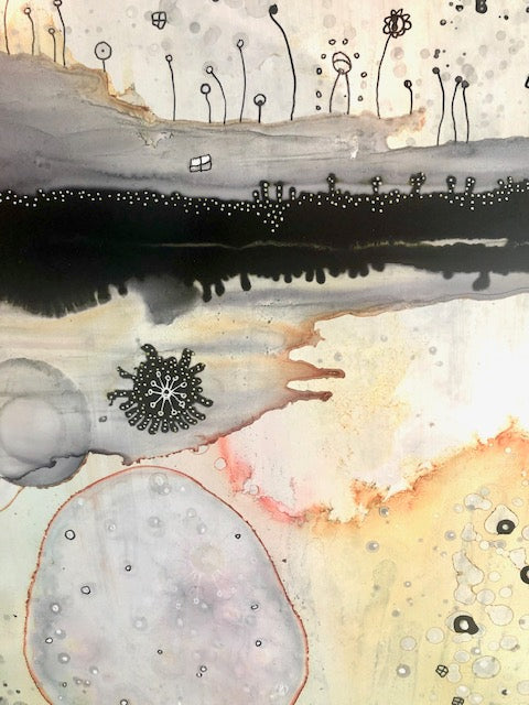 Original Abstract Fine Art &quot;Floating in the Organic City&quot;