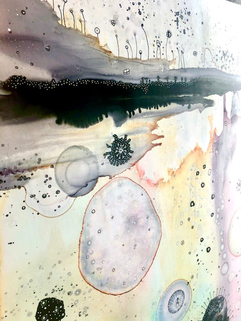 Original Abstract Fine Art &quot;Floating in the Organic City&quot;