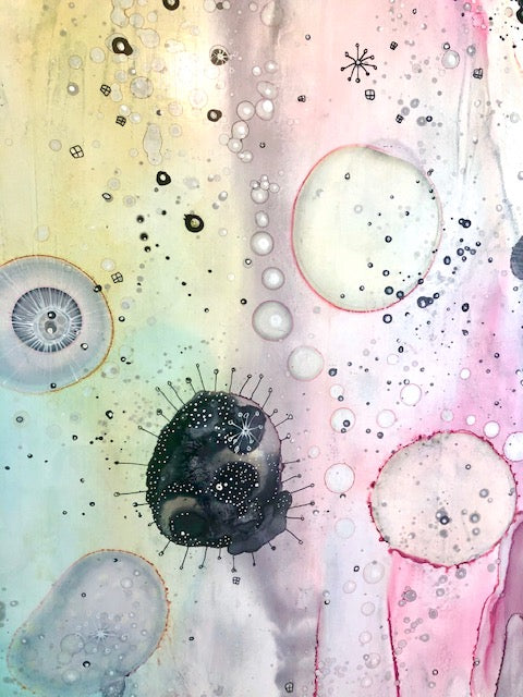 Original Abstract Fine Art &quot;Floating in the Organic City&quot;