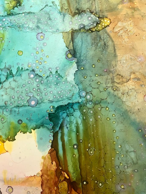 Original Abstract Fine Art &quot;Underwater City&quot;