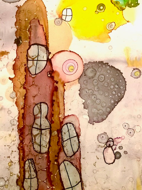 Original Abstract Fine Art &quot;Underwater City&quot;