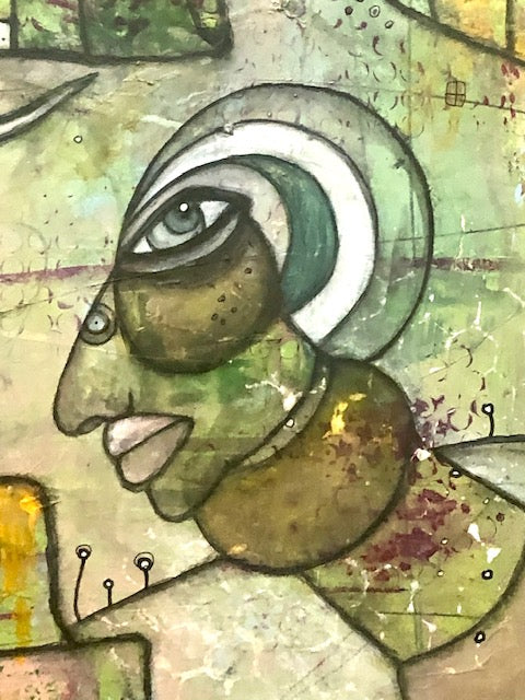 Original Abstract Fine Art &quot;Creatures in the city&quot;