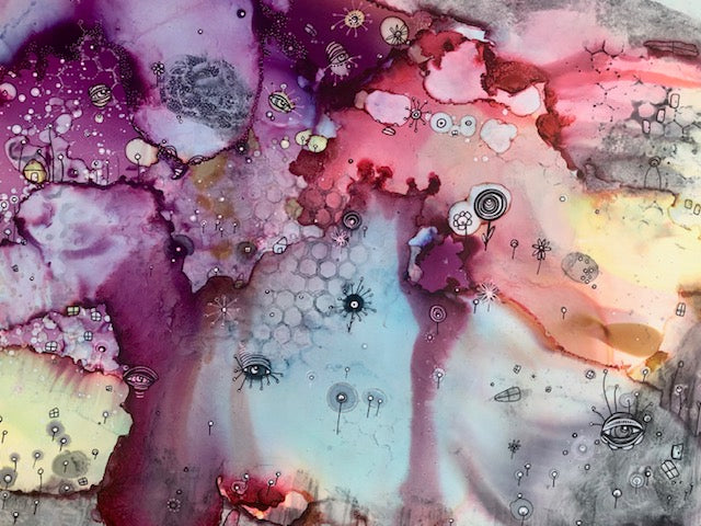 Original Abstract Fine Art &quot;Hiding in the purple abyss&quot;