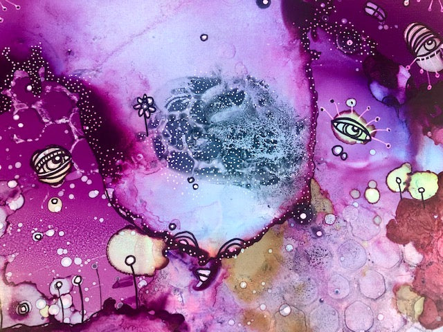 Original Abstract Fine Art &quot;Hiding in the purple abyss&quot;