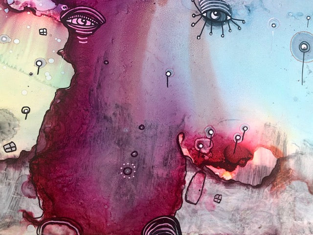 Original Abstract Fine Art &quot;Hiding in the purple abyss&quot;