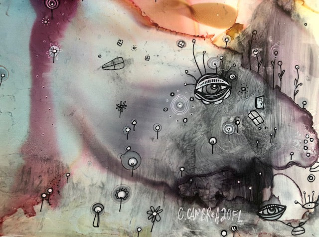 Original Abstract Fine Art &quot;Hiding in the purple abyss&quot;