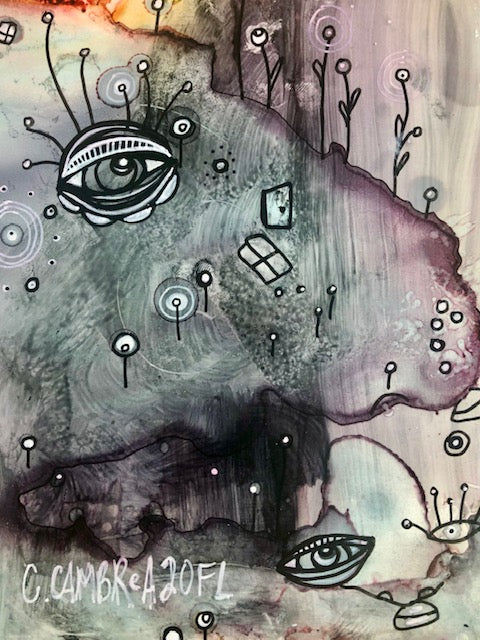 Original Abstract Fine Art &quot;Hiding in the purple abyss&quot;