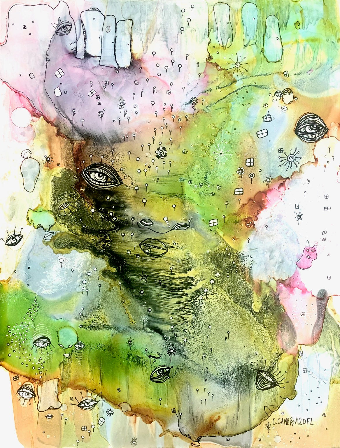 Original Abstract Fine Art &quot;Choose a door&quot;