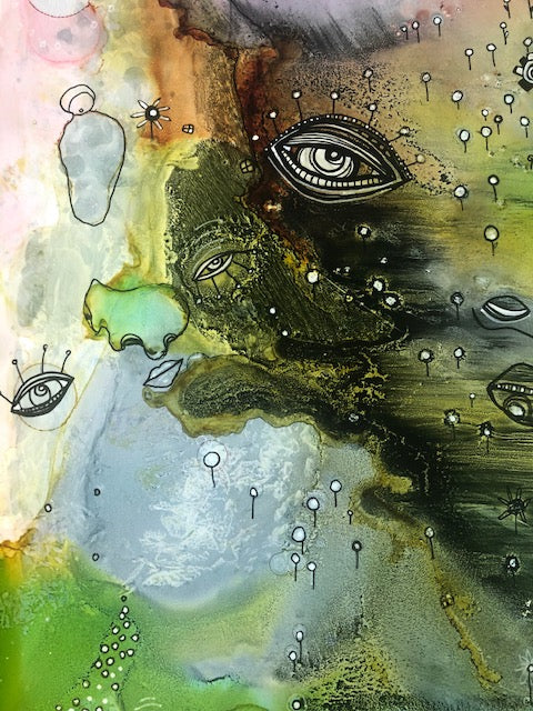 Original Abstract Fine Art &quot;Choose a door&quot;