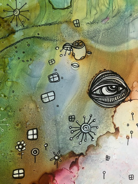 Original Abstract Fine Art &quot;Choose a door&quot;