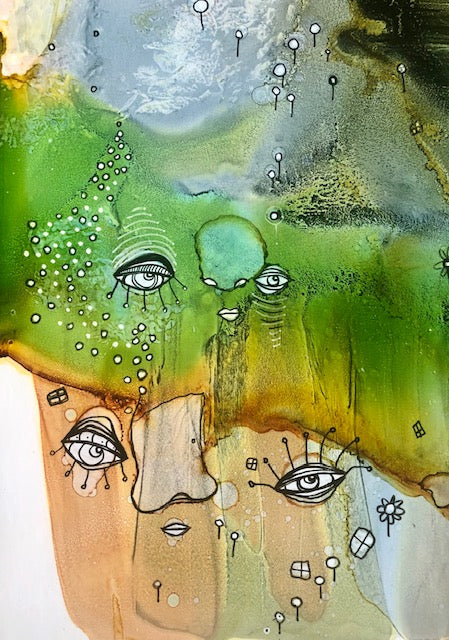 Original Abstract Fine Art &quot;Choose a door&quot;