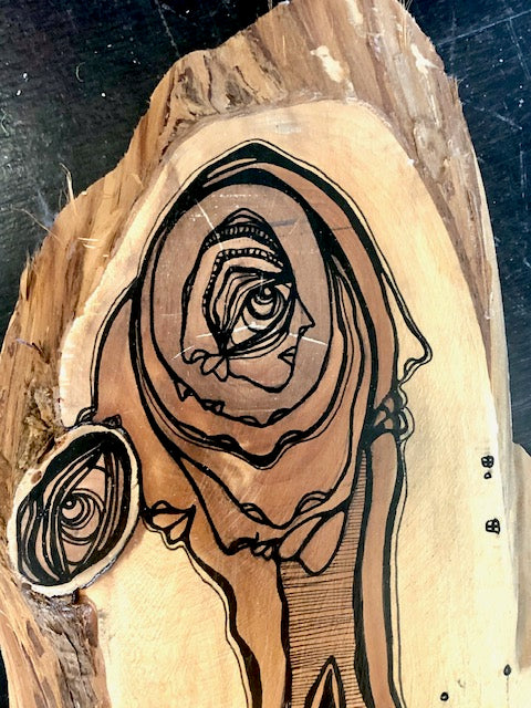 Original Abstract Fine Art &quot;The angel and her golden door&quot;